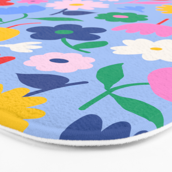 Floral Medley - sky Bath Mat Gallery Image 3