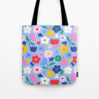 Floral Medley - sky Tote Bag Gallery Image 1