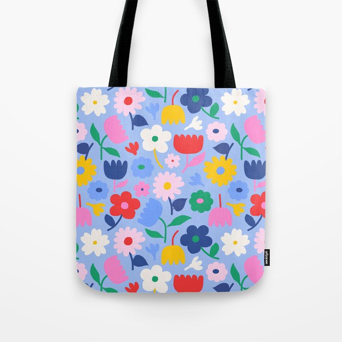 Floral Medley - sky Tote Bag Gallery Image 1