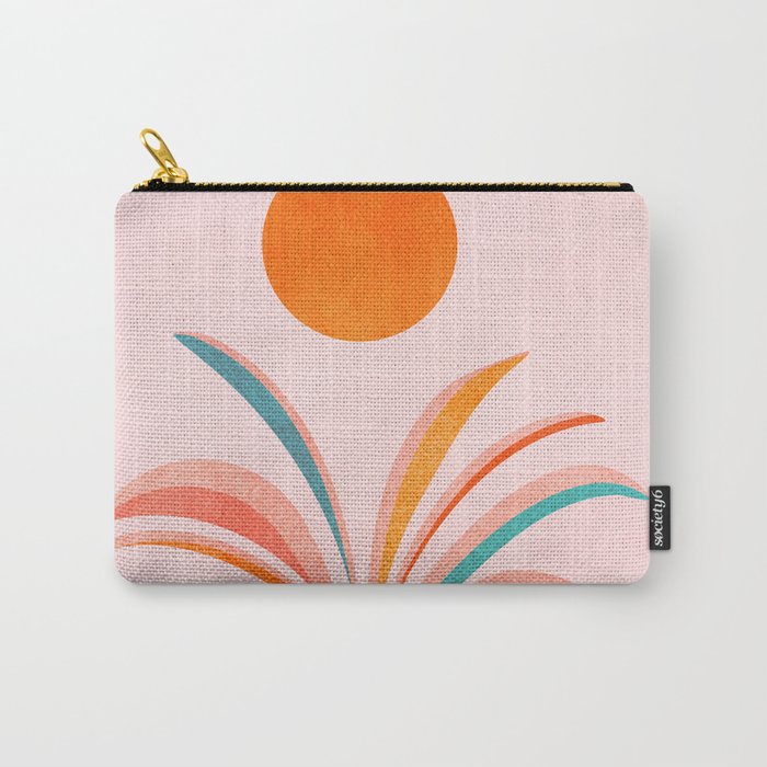 Sun Worship Colorful Plant Illustration Carry All Pouch Gallery Image 1