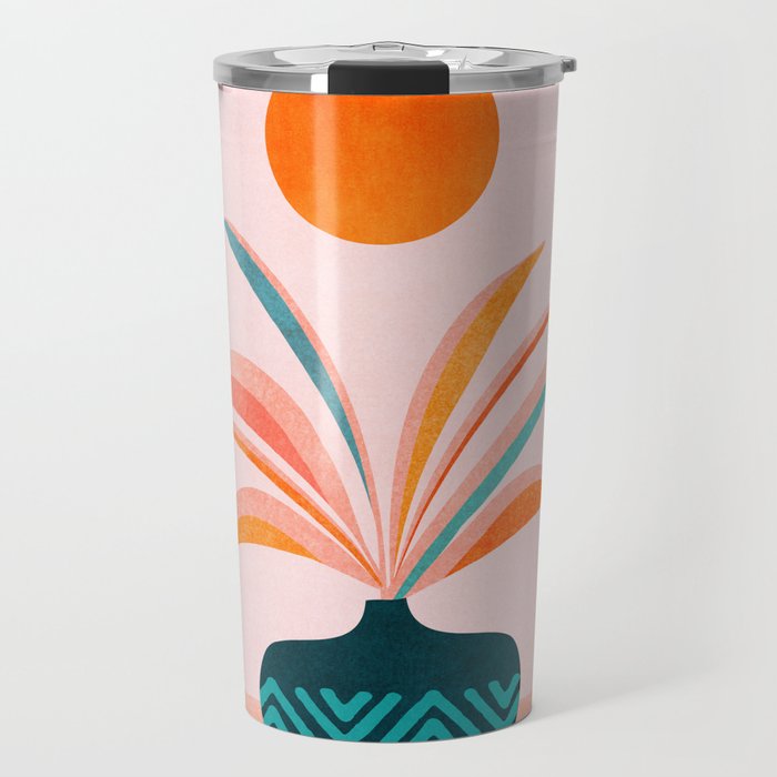 Sun Worship Colorful Plant Illustration Travel Mug Gallery Image 1