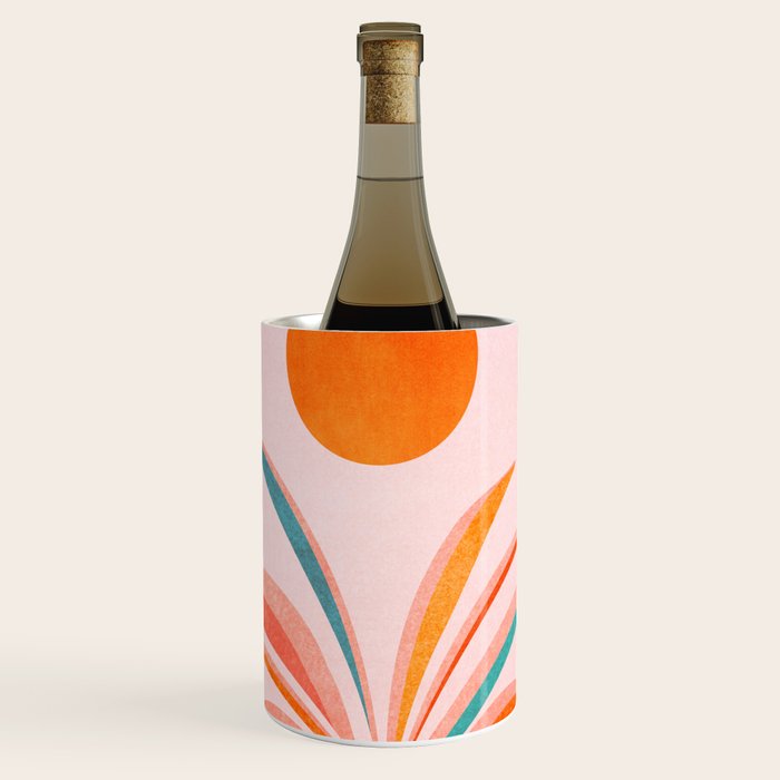 Sun Worship Colorful Plant Illustration Wine Chiller Gallery Image 1