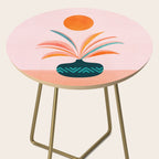 Sun Worship Colorful Plant Illustration Side Table Gallery Image 2