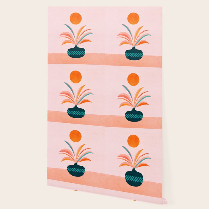 Sun Worship Colorful Plant Illustration Wallpaper Gallery Image 2