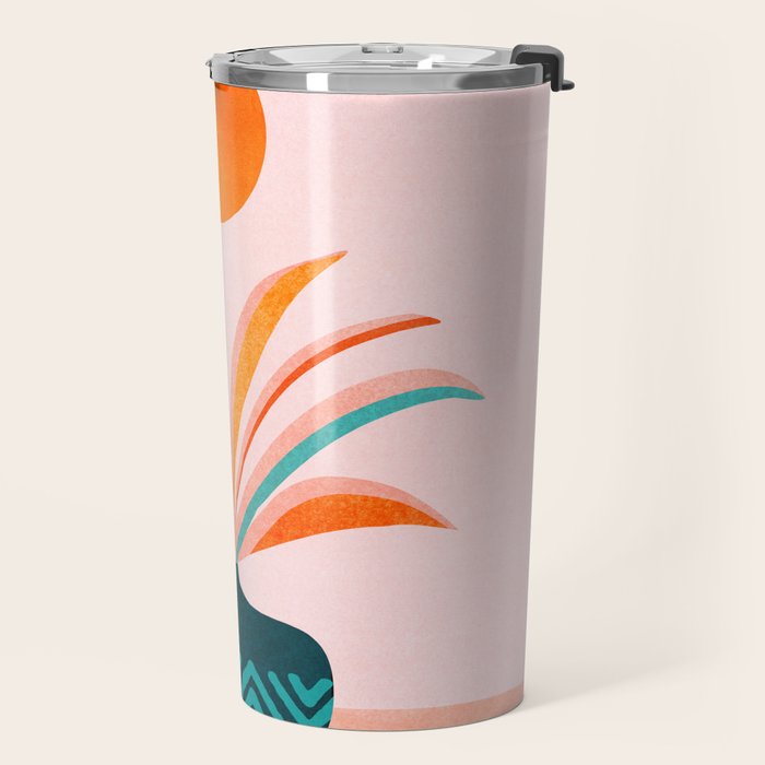 Sun Worship Colorful Plant Illustration Travel Mug Gallery Image 2