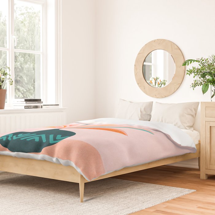 Sun Worship Colorful Plant Illustration Duvet Cover Gallery Image 2