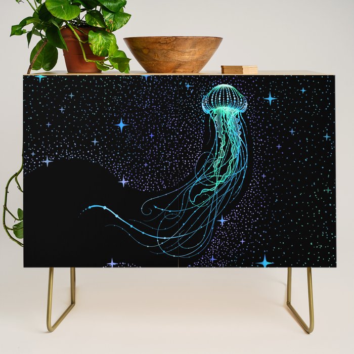 Starry jellyfish - Colored Credenza Gallery Image 1