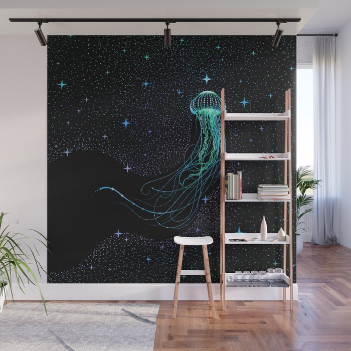 Starry jellyfish - Colored Wall Mural Gallery Image 1