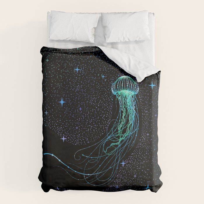 Starry jellyfish - Colored Duvet Cover Gallery Image 1