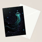 Starry jellyfish - Colored Stationery Card Gallery Image 2