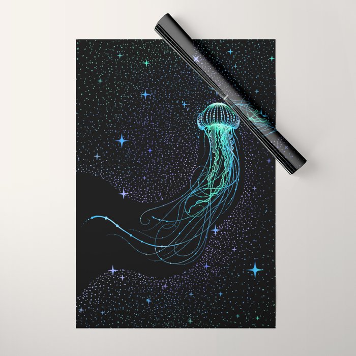 Starry jellyfish - Colored Wrapping Paper Gallery Image 1