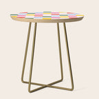 Retro Bauhaus Pattern | Abstract Shapes | Geometric Checks Side Table Gallery Image 1