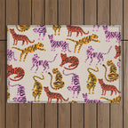 Tiger Collection - Pink & Yellow Palette Outdoor Rug Gallery Image 1