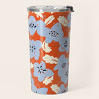 Big flowers in my garden orange - pattern Travel Mug Gallery Image 2