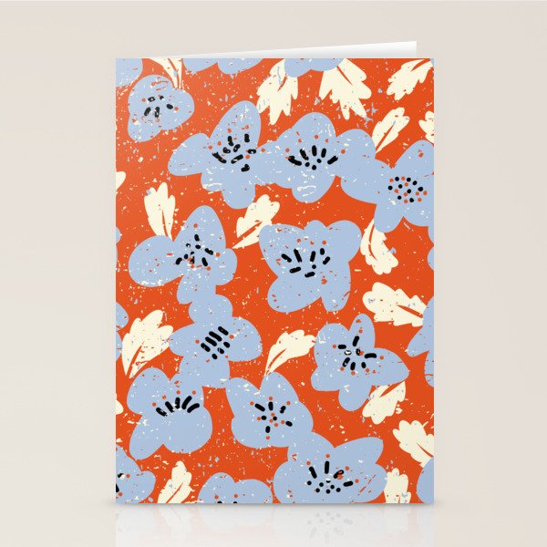 Big flowers in my garden orange - pattern Stationery Card Gallery Image 2