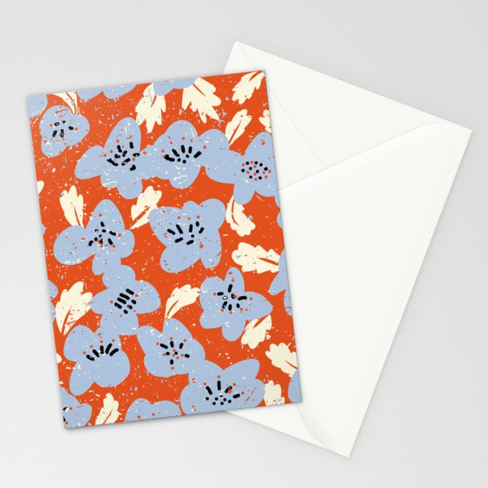 Big flowers in my garden orange - pattern Stationery Card Gallery Image 2