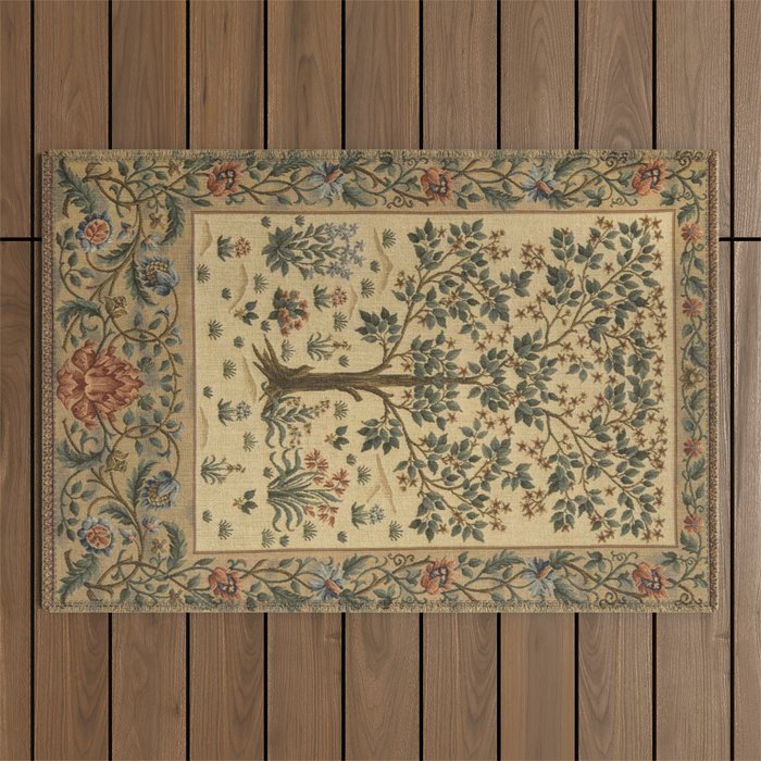 Woodland Tree of Life by William Morris Outdoor Rug Gallery Image 1