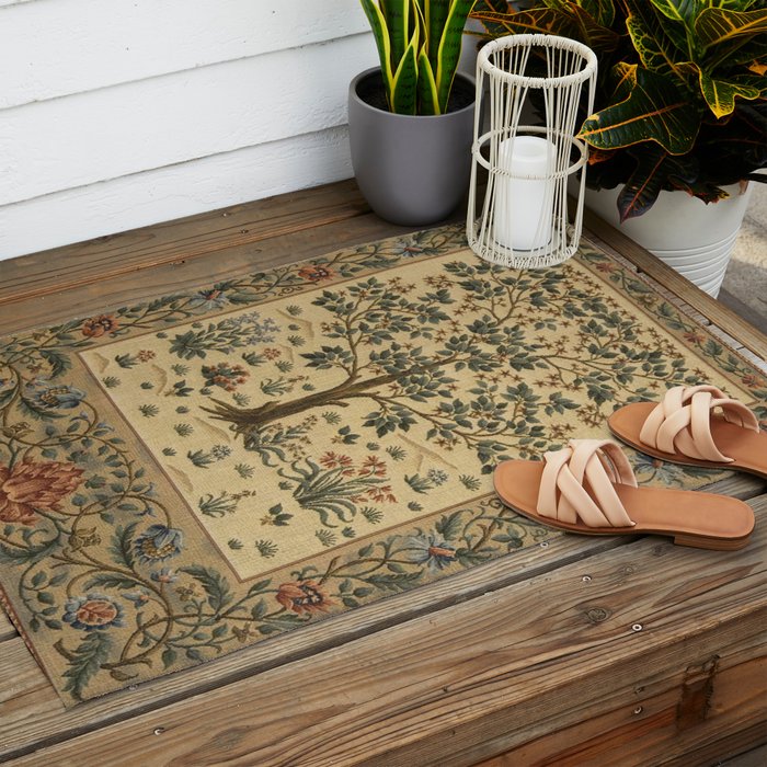 Woodland Tree of Life by William Morris Outdoor Rug Gallery Image 2