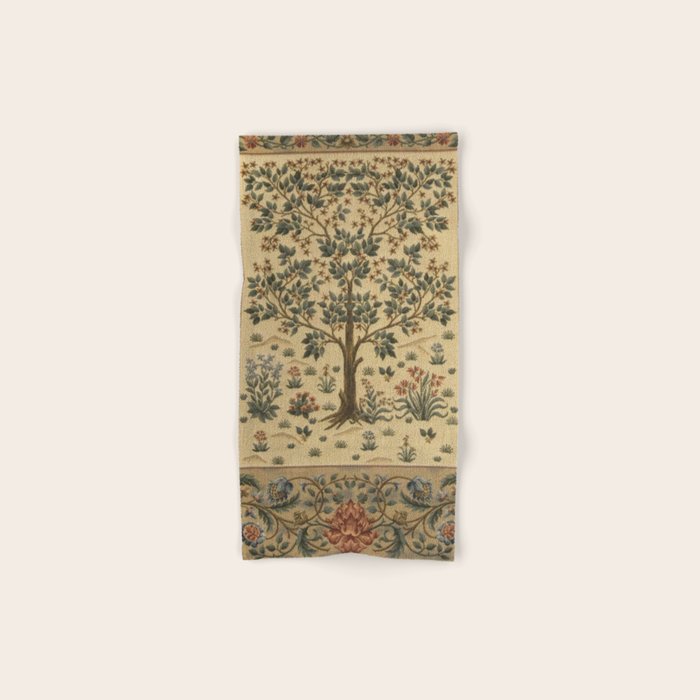 Woodland Tree of Life by William Morris Bath Towel Gallery Image 1