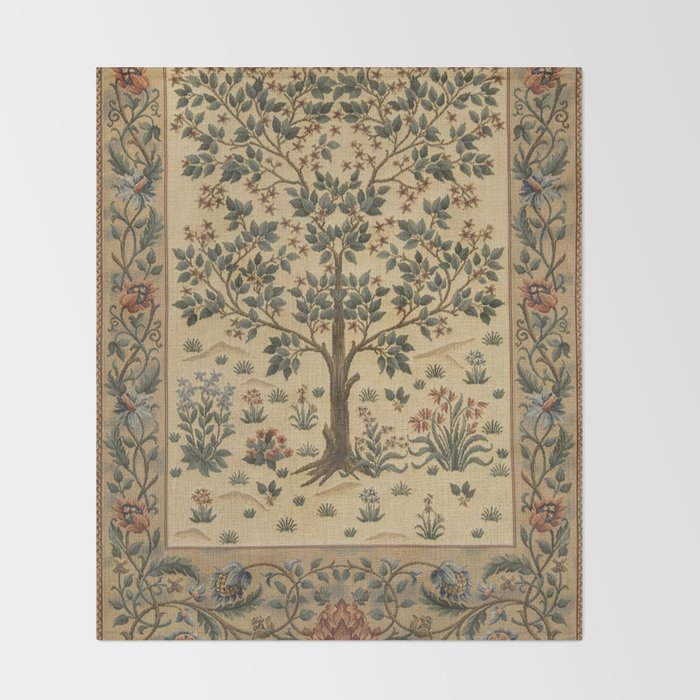 Woodland Tree of Life by William Morris Throw Blanket Gallery Image 2