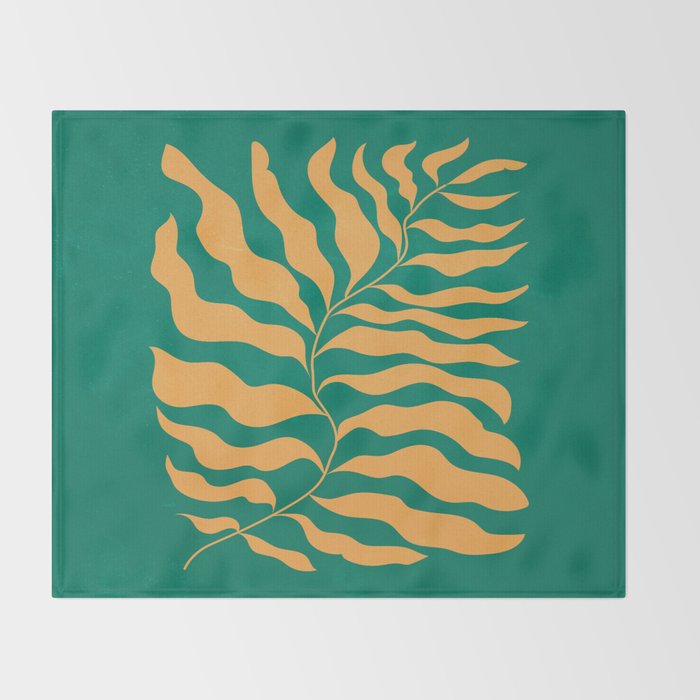 JAZZ FERNS 02 | Tropical Green & Casablanca Matisse Edition Throw Blanket Gallery Image 2