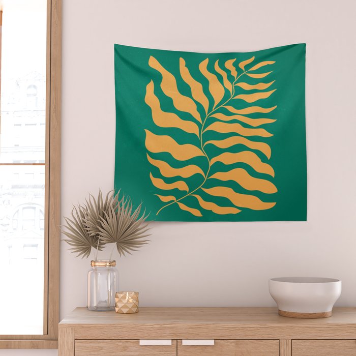 JAZZ FERNS 02 | Tropical Green & Casablanca Matisse Edition Wall Tapestry Gallery Image 2