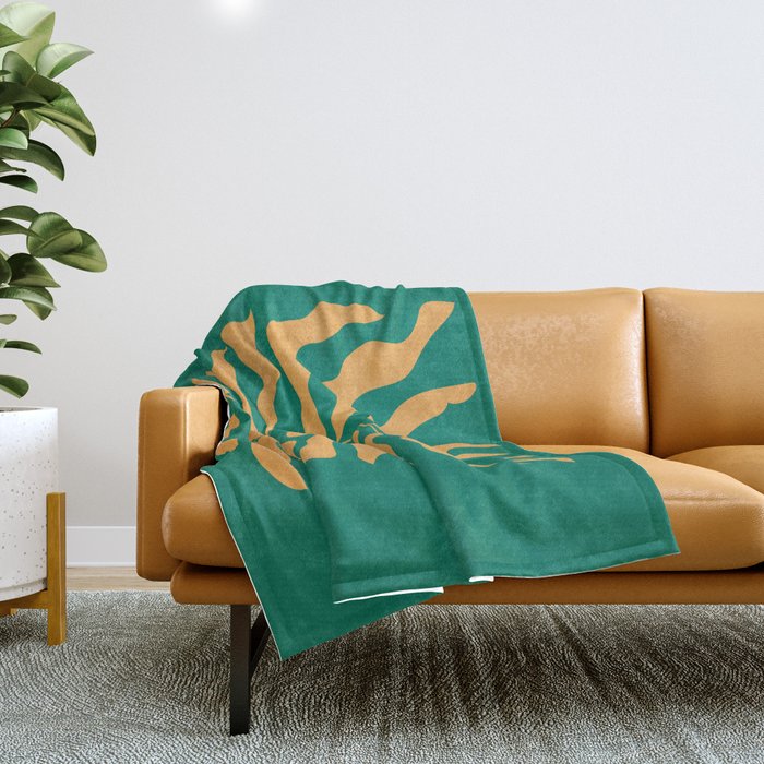 JAZZ FERNS 02 | Tropical Green & Casablanca Matisse Edition Throw Blanket Gallery Image 1