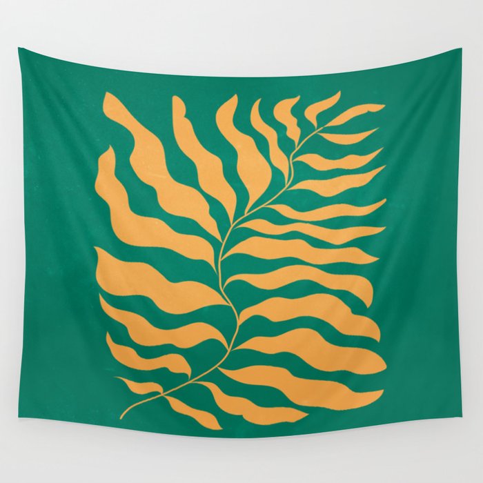 JAZZ FERNS 02 | Tropical Green & Casablanca Matisse Edition Wall Tapestry Gallery Image 4