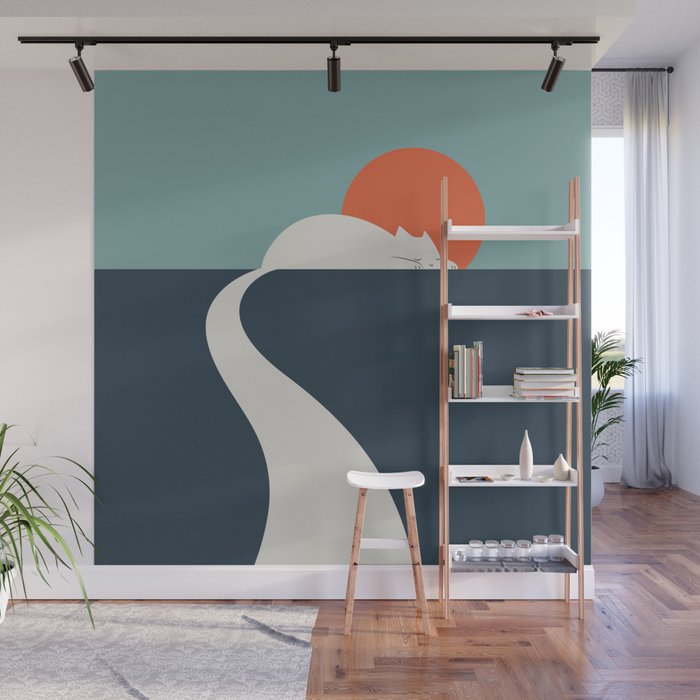 Cat Landscape 3 : Cat road Wall Mural Gallery Image 1