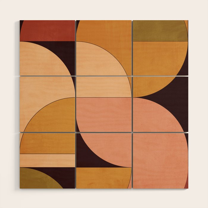 Geometric Shapes 247 Wood Wall Art Gallery Image 1