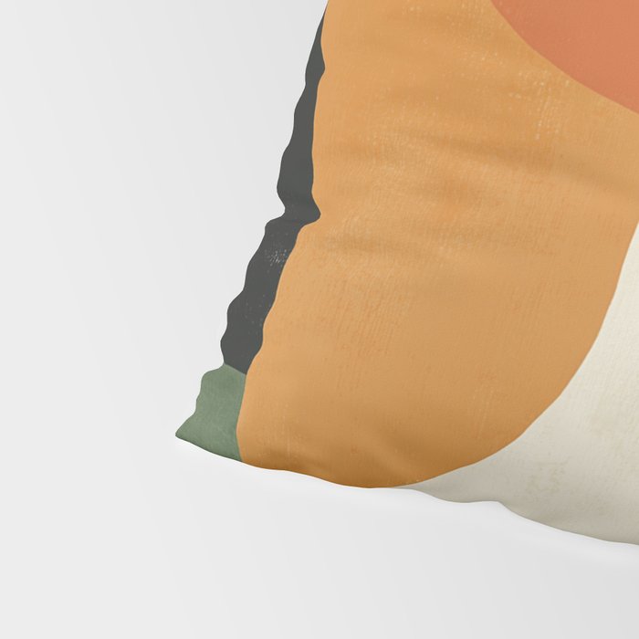 Earthy Mid-Century Abstract Composition in Olive, Rust, and Charcoal Tones Pillow Sham Gallery Image 4