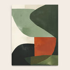 Earthy Mid-Century Abstract Composition in Olive, Rust, and Charcoal Tones Notebook Gallery Image 4