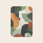 Earthy Mid-Century Abstract Composition in Olive, Rust, and Charcoal Tones Bath Mat Gallery Image 1