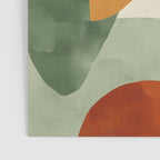 Earthy Mid-Century Abstract Composition in Olive, Rust, and Charcoal Tones Poster Gallery Image 3