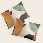 Earthy Mid-Century Abstract Composition in Olive, Rust, and Charcoal Tones Pillow Sham Gallery Image 3
