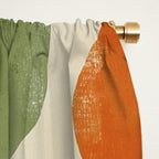 Earthy Mid-Century Abstract Composition in Olive, Rust, and Charcoal Tones Window Curtain Gallery Image 2