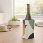 Earthy Mid-Century Abstract Composition in Olive, Rust, and Charcoal Tones Wine Chiller Gallery Image 4
