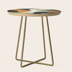 Earthy Mid-Century Abstract Composition in Olive, Rust, and Charcoal Tones Side Table Gallery Image 1