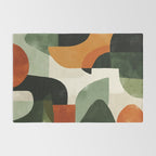 Earthy Mid-Century Abstract Composition in Olive, Rust, and Charcoal Tones Rug Gallery Image 2