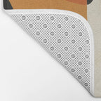 Earthy Mid-Century Abstract Composition in Olive, Rust, and Charcoal Tones Bath Mat Gallery Image 2