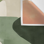 Earthy Mid-Century Abstract Composition in Olive, Rust, and Charcoal Tones Wall Tapestry Gallery Image 3