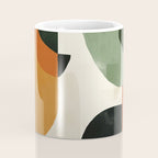 Earthy Mid-Century Abstract Composition in Olive, Rust, and Charcoal Tones Coffee Mug Gallery Image 4