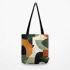 Earthy Mid-Century Abstract Composition in Olive, Rust, and Charcoal Tones Tote Bag Gallery Image 2