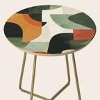 Earthy Mid-Century Abstract Composition in Olive, Rust, and Charcoal Tones Side Table Gallery Image 2