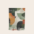 Earthy Mid-Century Abstract Composition in Olive, Rust, and Charcoal Tones Wall Hanging Gallery Image 1