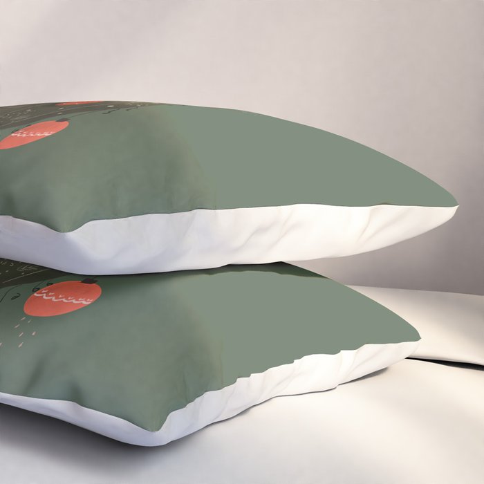 Festive Ho Ho Ho Bauble Green  Pillow Sham Gallery Image 3
