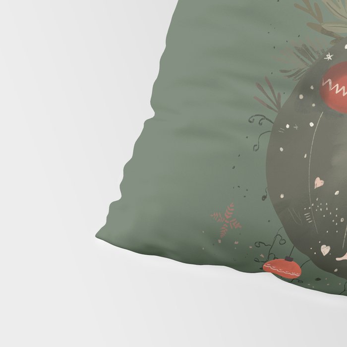 Festive Ho Ho Ho Bauble Green  Pillow Sham Gallery Image 4