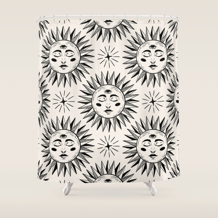 Vintage Sun Shower Curtain Gallery Image 1