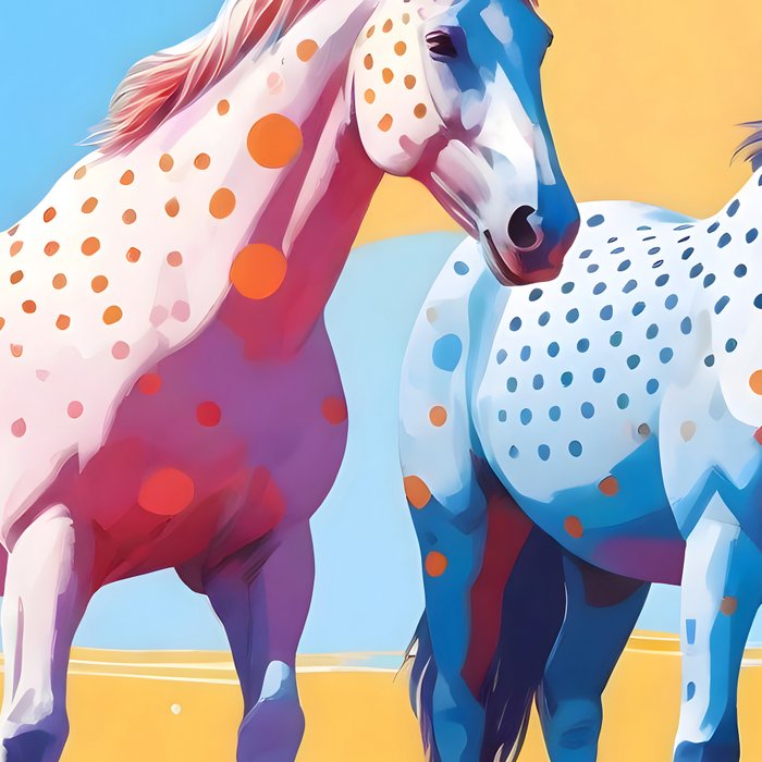 Horses with Polka Dots, Animals Wildlife Pastel Illustration, Chic Pink Yellow Horse Eclectic Bohemian Painting Coffee Mug Gallery Image 2