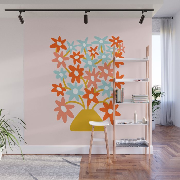 Sunny vase with Super Bloom Daisies Wall Mural Gallery Image 1